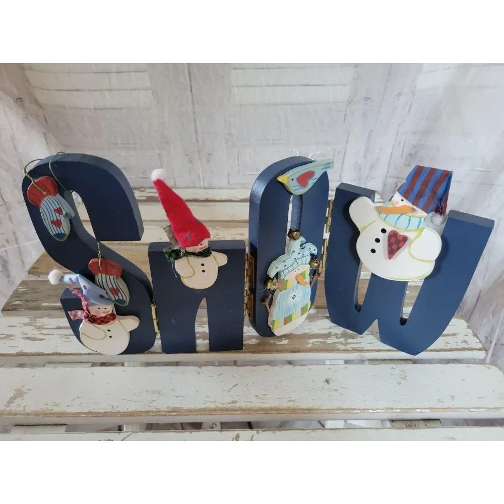 Snowman snow jointed home Xmas decor folk art fun